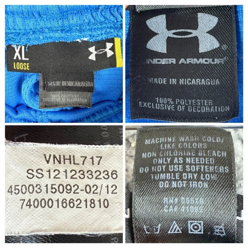 Under‎ Armour Men's XL Blue Mesh Athletic Basketball Shorts Loose Fit Summer